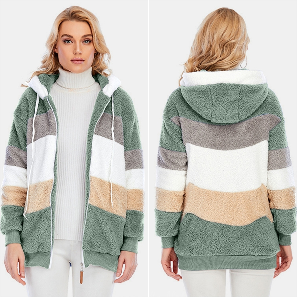 Everleigh Color Block Sherpa Hoodie - Sage
